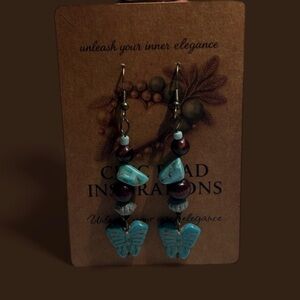 Turquoise and brown beaded  Earrings